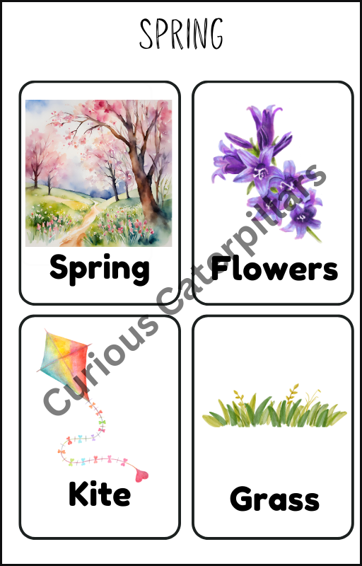 Curious Caterpillars Seasons and Weather Flashcards